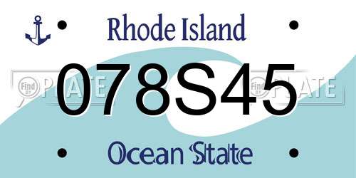 078S45 Rhode Island License Plate