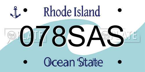 078SAS Rhode Island License Plate