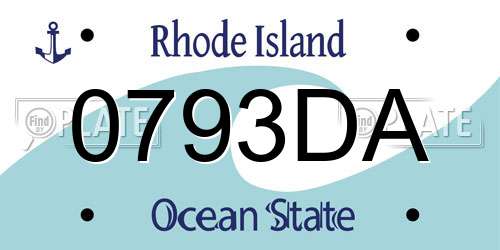 0793DA Rhode Island License Plate