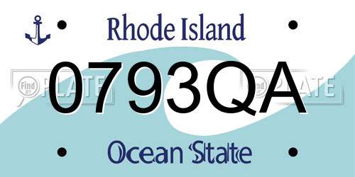 0793QA Rhode Island License Plate