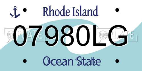 07980LG Rhode Island License Plate