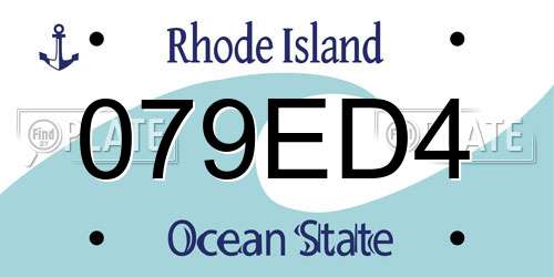 079ED4 Rhode Island License Plate