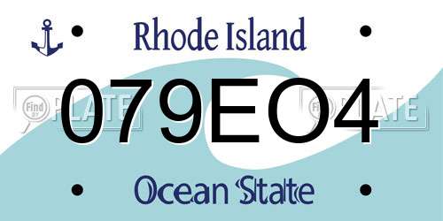 079EO4 Rhode Island License Plate