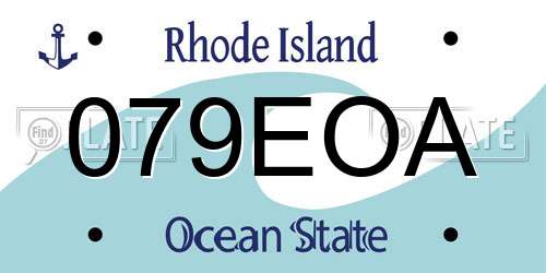 079EOA Rhode Island License Plate