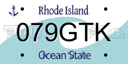 079GTK Rhode Island License Plate