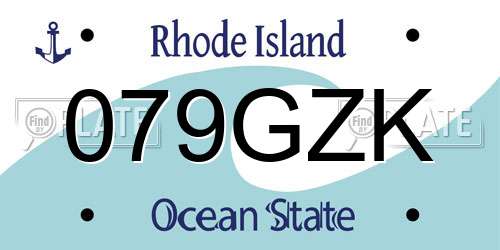 079GZK Rhode Island License Plate