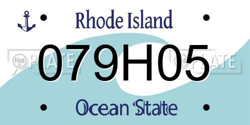 079H05 Rhode Island License Plate