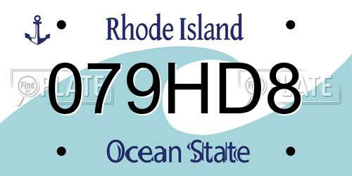 079HD8 Rhode Island License Plate
