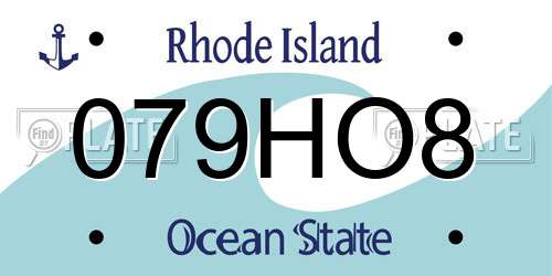 079HO8 Rhode Island License Plate