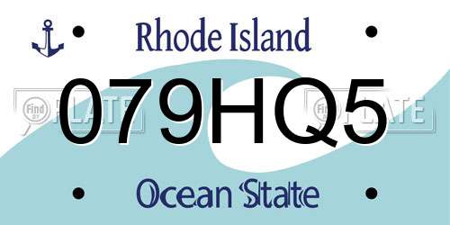 079HQ5 Rhode Island License Plate