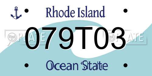 079T03 Rhode Island License Plate