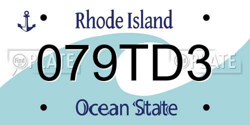 079TD3 Rhode Island License Plate