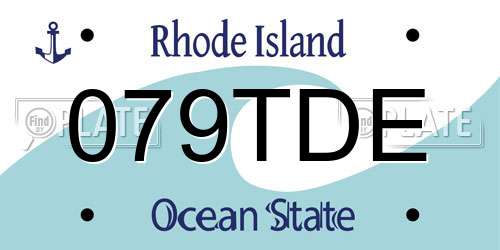 079TDE Rhode Island License Plate