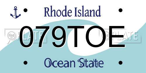 079TOE Rhode Island License Plate