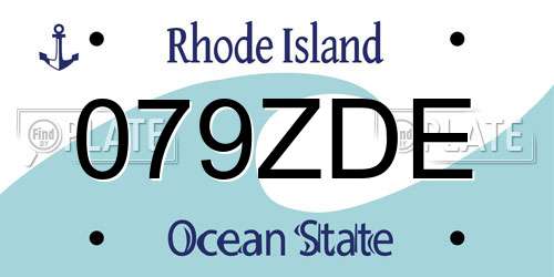079ZDE Rhode Island License Plate