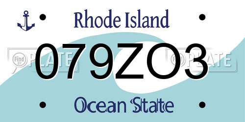 079ZO3 Rhode Island License Plate