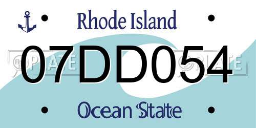 07DD054 Rhode Island License Plate