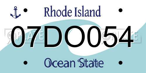07DO054 Rhode Island License Plate