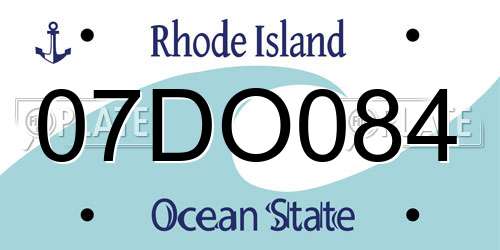 07DO084 Rhode Island License Plate