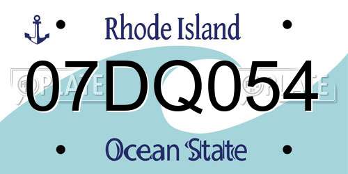 07DQ054 Rhode Island License Plate