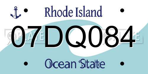 07DQ084 Rhode Island License Plate