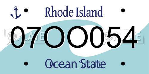 07OO054 Rhode Island License Plate