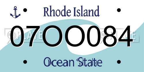 07OO084 Rhode Island License Plate