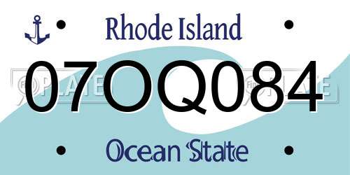 07OQ084 Rhode Island License Plate