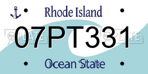 07PT331 Rhode Island License Plate
