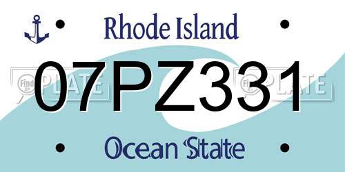 07PZ331 Rhode Island License Plate