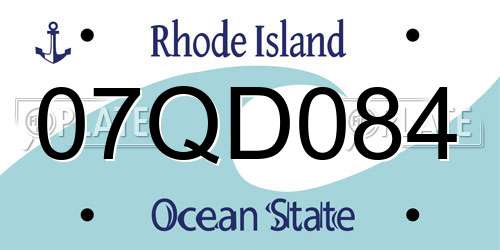 07QD084 Rhode Island License Plate