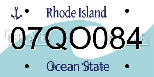 07QO084 Rhode Island License Plate