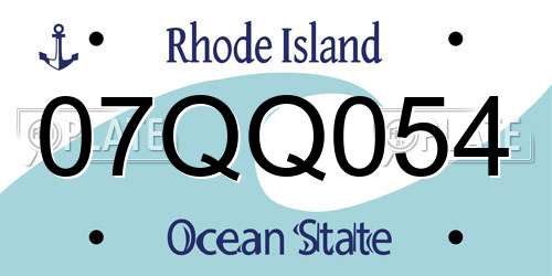 07QQ054 Rhode Island License Plate