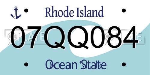 07QQ084 Rhode Island License Plate