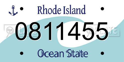 0811455 Rhode Island License Plate