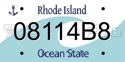 08114B8 Rhode Island License Plate