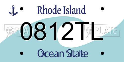 0812TL Rhode Island License Plate