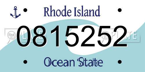 0815252 Rhode Island License Plate