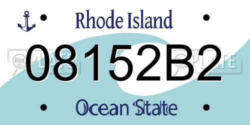 08152B2 Rhode Island License Plate