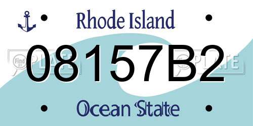 08157B2 Rhode Island License Plate