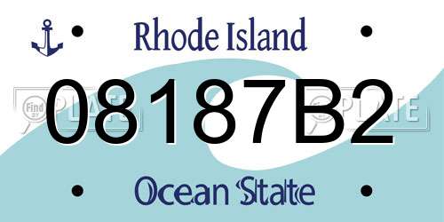 08187B2 Rhode Island License Plate