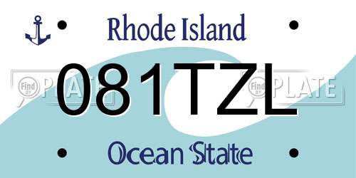 081TZL Rhode Island License Plate