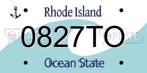 0827TO Rhode Island License Plate
