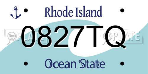 0827TQ Rhode Island License Plate