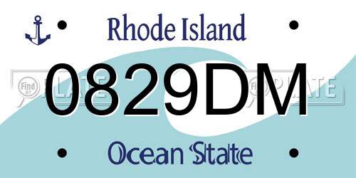 0829DM Rhode Island License Plate