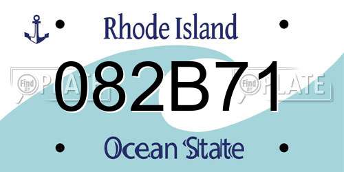 082B71 Rhode Island License Plate