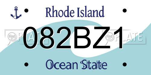 082BZ1 Rhode Island License Plate