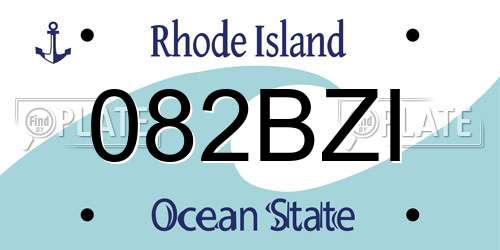 082BZI Rhode Island License Plate