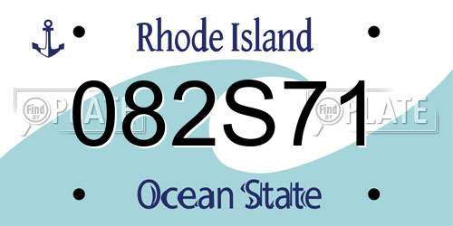 082S71 Rhode Island License Plate