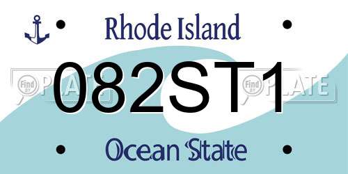 082ST1 Rhode Island License Plate